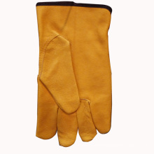 Gelbe Farbe Leder Fahrer Handschuhe